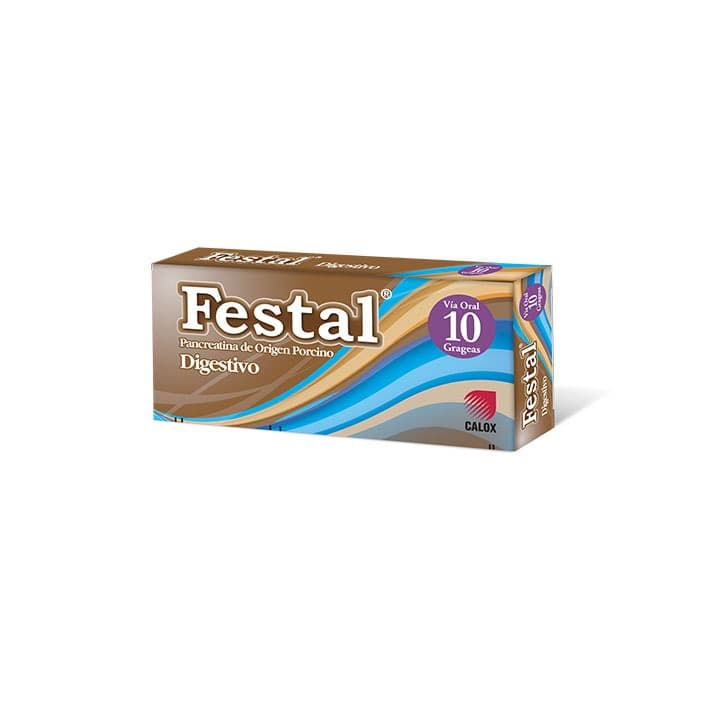 FESTAL 10tab CALOX PANCREATINA ORIGEN PORCINO - 1