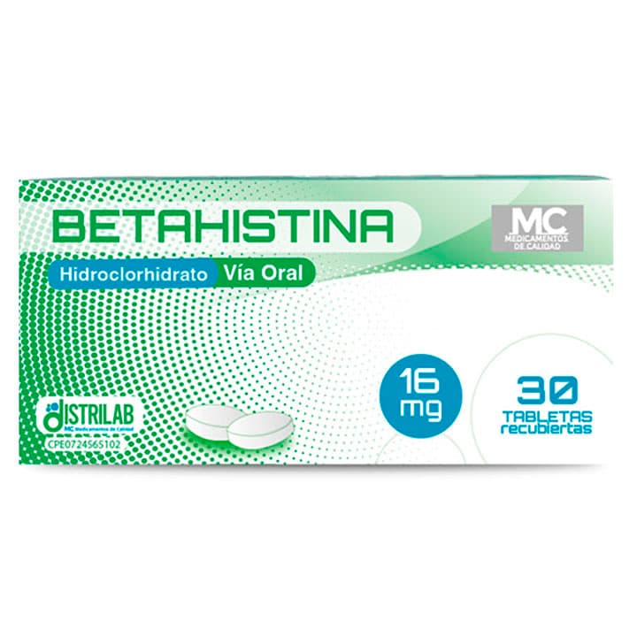 BETAHISTINA TAB 16MG X 30 DISTRILAB - 1