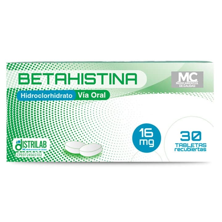 BETAHISTINA TAB 16MG X 30 DISTRILAB