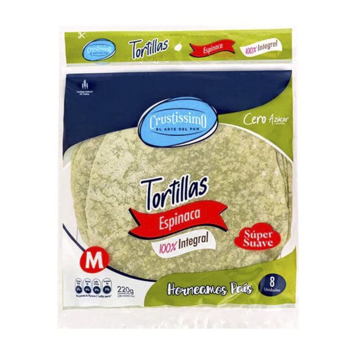 CRUSTISSIMO TORTILLA ESPINACA 8und 220g - 1