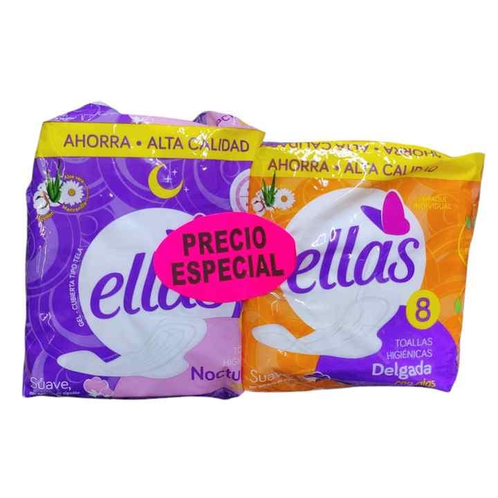 ELLAS TOALLAS NOCTURNAS DIA 2X1 CON ALAS 16und