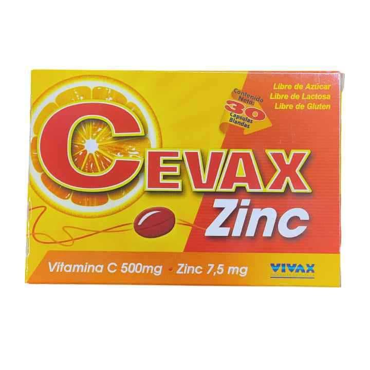 CEVAX ZINC 30capX500/7.5mg CALOX VIT C ZINC