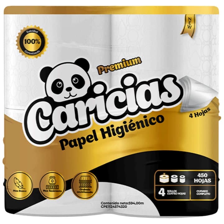CARICIAS PAPEL SANITARIO 450h 4Rollos