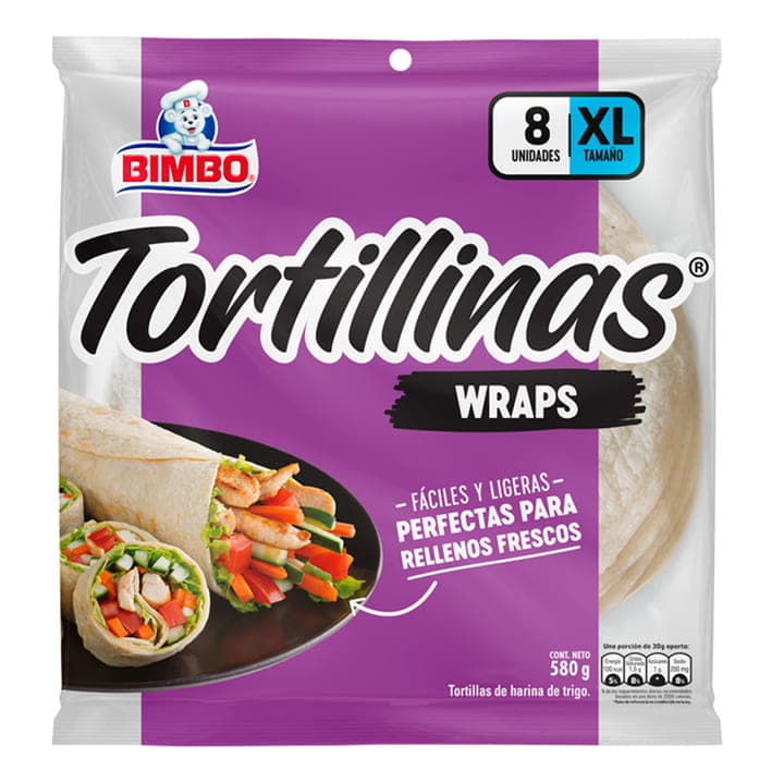 BIMBO TORTILLAS WRAPS 8 und 580gr - 1
