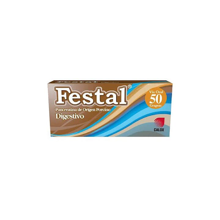 FESTAL 50tab  CALOX PANCREATINA/LIPA/AMIL/PROTE - 1