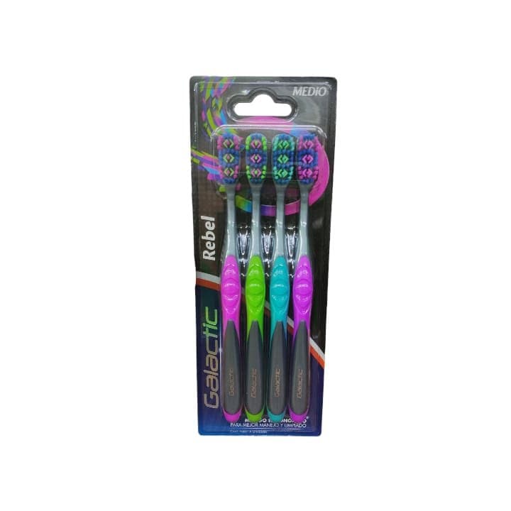 CEPILLO DENTAL REBEL MEDIANO 4PACK 