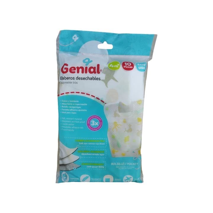GENIAL BABERO DESECHABLE BEBE 10pzas