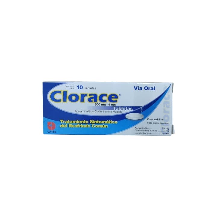 CLORACE 10tabX500/4mg COFASA ACETAMI - 1